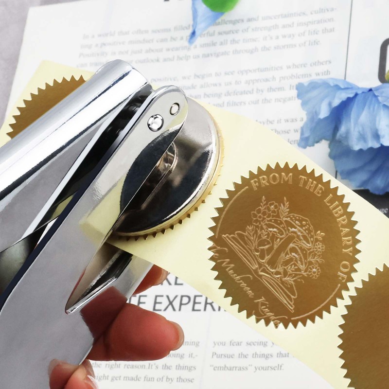 Silver Book Embosser Kit for Wedding Invitations, Journals Decor, Library