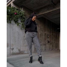 YMI Women's Pleated Mom Jeans, 19W,07