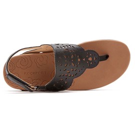 Rockport Women Ridge Circle Sling Slide Sandal, Black, 8 W US