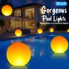 Niceput Solar Floating Pool Lights, 14 Inch Flame Solar Powered