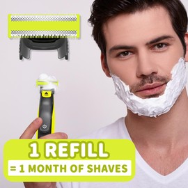 4 Pack Replacement Blades Compatible with Norelco One 1 Blade, Durable Stainless Steel, Trim, Edge and Shave,Suitable spare blades QP210/80 QP2515 QP2520 QP6510 QP6530