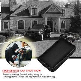 Faraday Pouch For Car Keys, Car Key Signal Blocking Bag For Car, Faux Leather RFID Key Pouch Faraday Bag for Keyless Car