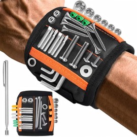 Magnetic Wristband for Holding Screws, Nails and Drill Bits for Men - Made from Premium Ballistic Nylon with Lightweight Powerful Magnets Stocking Stuffers for Dad, Husband, Grandpa, Handyman Gifts