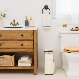 StorageWorks Toilet Paper Basket with Lid, Holds 9 Mega or 12 Regular