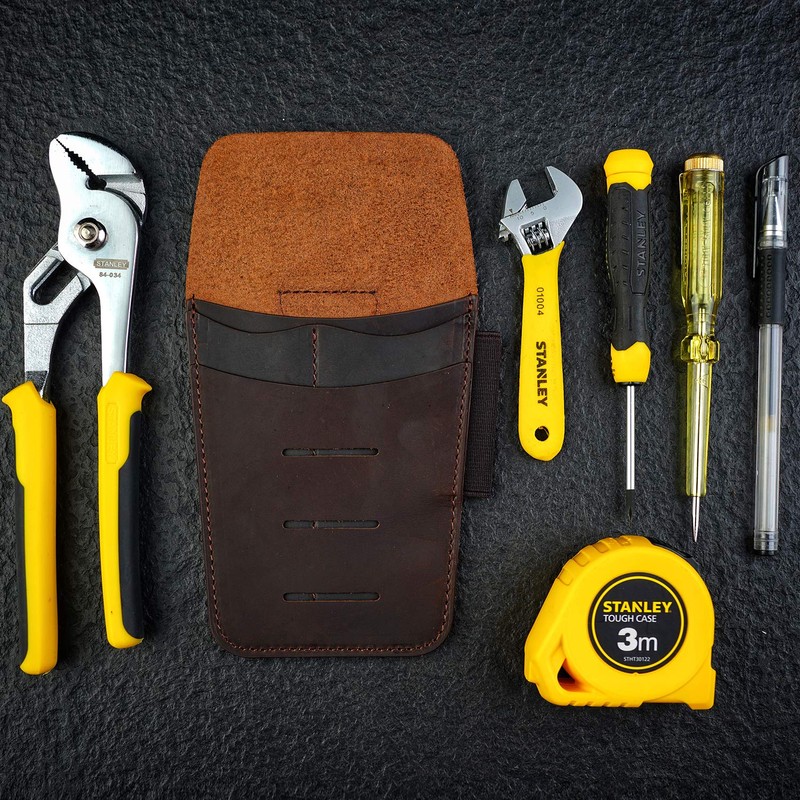 VIPERADE PJ14 Leather Tool Pouch, Tape Measure Holder, Pliers Pouch,