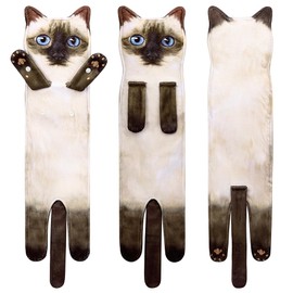 Cat Funny Hand Towels for Bathroom Kitchen - Cute Decorative Cat Decor Hanging Washcloths Face Towels Super Absorbent Soft - Mothers Day Easter House Warming Birthday Gifts for Women Cat Lovers