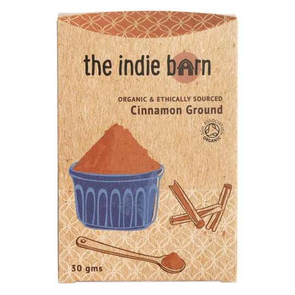 The Indie Barn Organic and Ethically Sourced True Ceylon Cinnamon Ground or Cinnamon Powder 30g