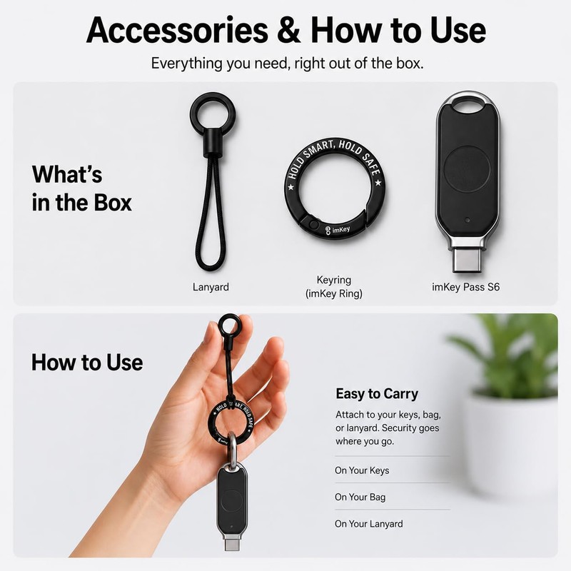 imKey Pass S6 FIDO2 FIDO U2F Certified Fingerprint Security Key
