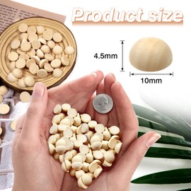 TOAOB 100pcs Half Wooden Balls 10mm Unfinished Split Wood Beads for DIY Christmas Home Party Crafts Decor Supplies