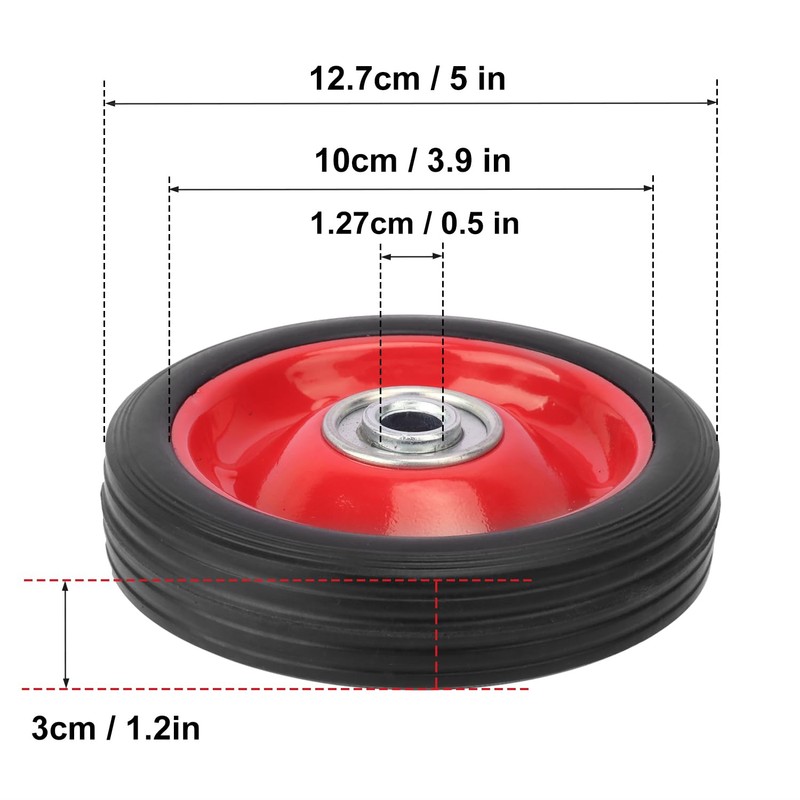 IHDYPPEW 4 Pack Rubber Wheel with Ball Bearing - 5