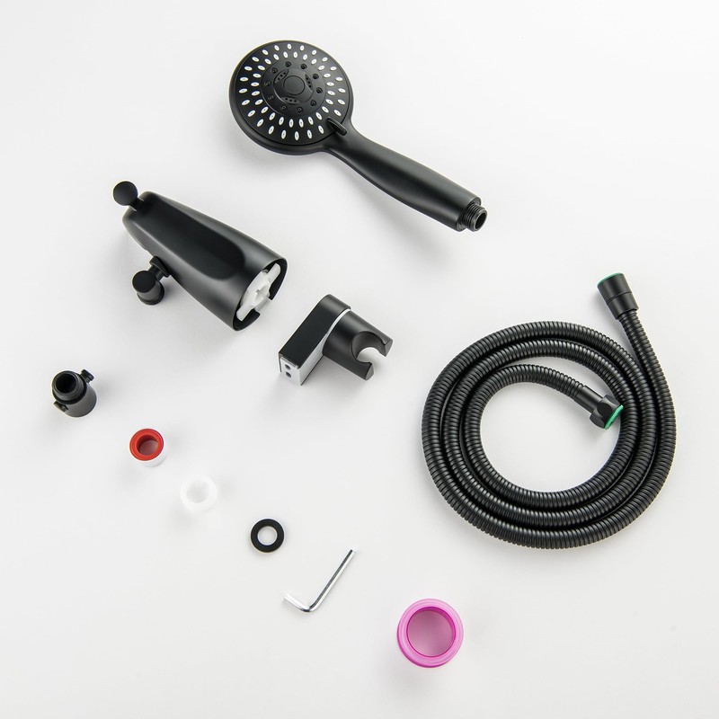 BEIYI Tub Spout with Diverter Matte Black, 5 Settings Metal
