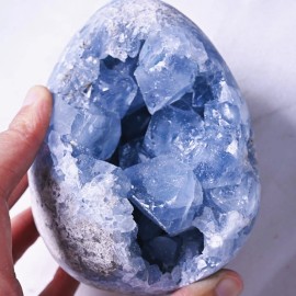 Natural Blue Celestite Druzy Quartz Crystal Egg Cluster Raw Stone Celestite Geode for Healing & Crafts Other Crystal ProductsColor: Celestite Geodes, Size: 800-1000g