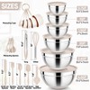 E-far 25PCS Mixing Bowls with Lid Set, Stainless Steel Nesting