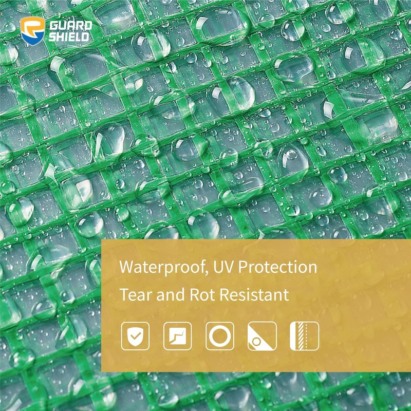 GUARD SHIELD Clear Green Tarp Heavy Duty 6x8 Feet Waterproof