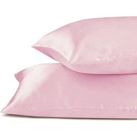 Silky Satin Pillowcase Set for Hair - Pillowcase Covers -Cool and Easy to Wash - Only Pillow Cover No Insert (Pink, 4PCS (50x75cm))