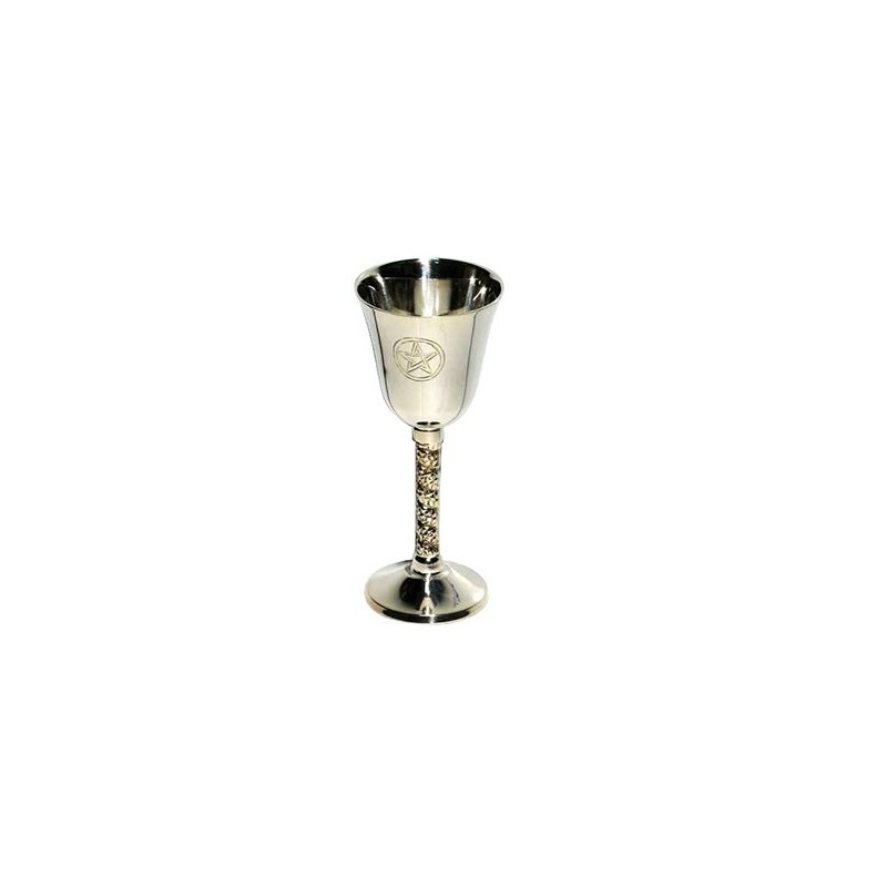New Age Imports, Inc. Pentagram Chalice 5" High~ Silver Plated