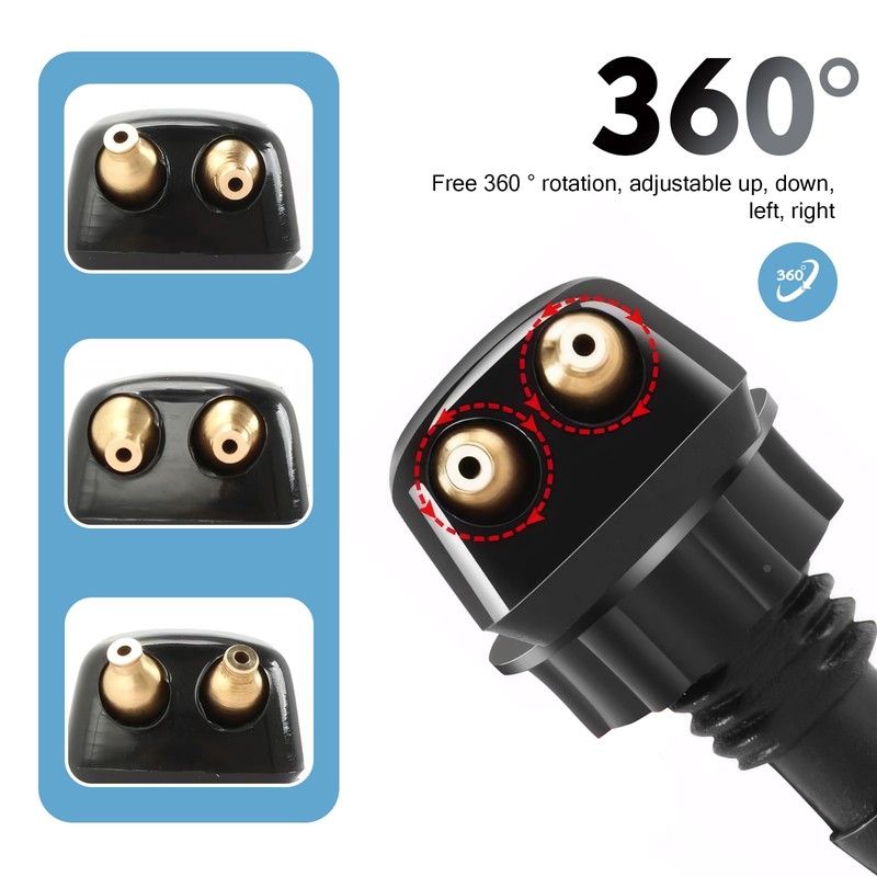 MLY 2 PCS Front Windshield Washer Nozzle, Double-headed Windshield Sprayer