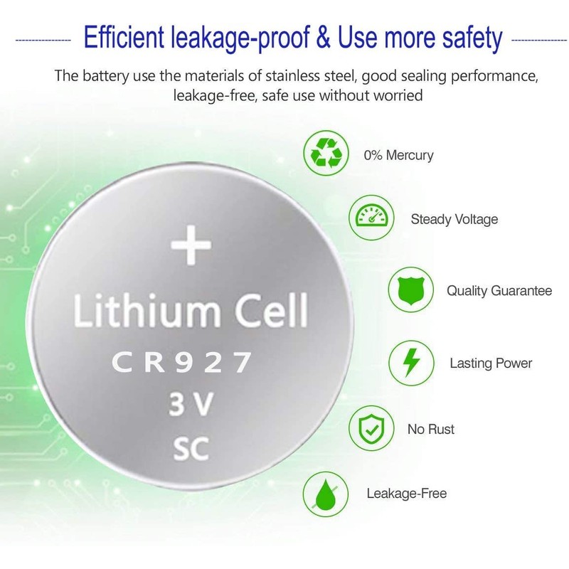 UOGTNON CR927 3V Lithium Battery (5 - Pack)