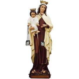 Devotional Scapulars Brown Genuine Wool O.L. of Mt Carmel with Our Lady's Scapular Promise, 32 Inch
