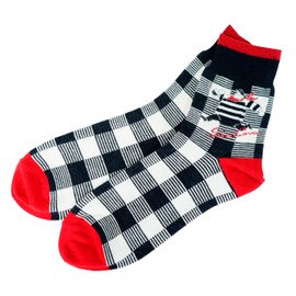 Sinakoba 24177440 Men's Mid Socks, Checked, Casual, Ankle Socks, Captain, 9.8 - 10.6 inches (25 - 27 cm),, Navy