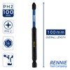 10 x Rennie Tools 100mm Long PH2 Impact Screwdriver Driver