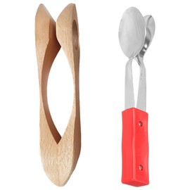 Abaodam Wooden Spoon Instrument Metronome Hand Percussion for Music Education and Family Performances 2Pcs Musical Spoons with Pleasant Sound 8.27In