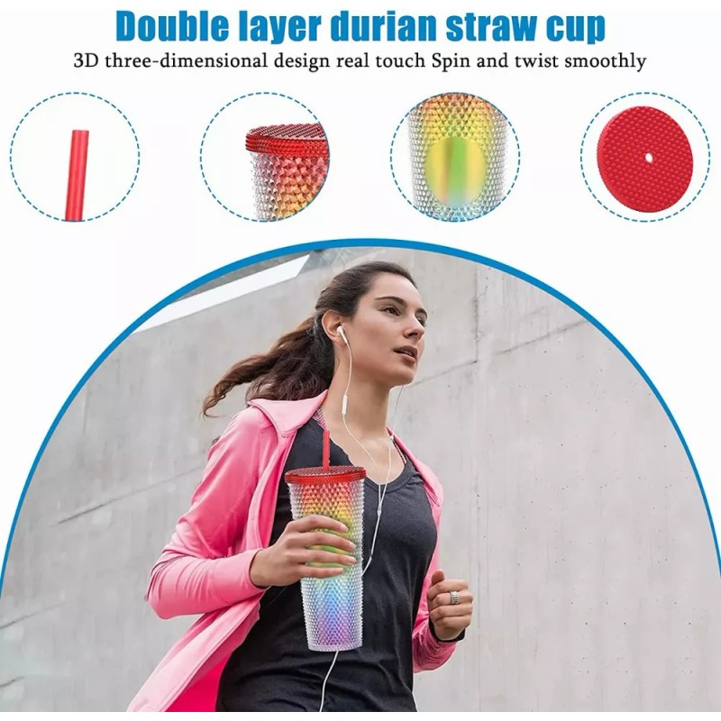 comleo Vaso Tipo Cafetero Doble Pared Con Luz De Acrílico