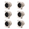 QLXHBOT 6Pack XLR Male Jack 3 Pin Panel Mount Jacks，