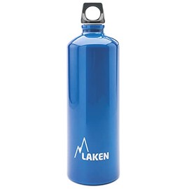 LAKEN Futura Water Bottle with Narrow Mouth, Single Wall Lightweight Aluminum BPA Free, Leak-Proof Screw Cap, 1 Litre, Blue
