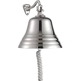 Assorted Collections Last Orders Wall Mounted Bell Maritime, Boat , School, Dinner, Reception , Home Decor , Wall Hanging Chrome Silver Door Bell Ships Bell 4",5",6",8" (6")