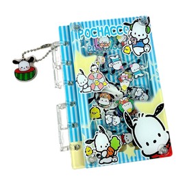 KRGNPLE Wobble Notebook, Blank Inner Pages, 40 Sheets, Replaceable Sticker Pad, A7, Cute, O-Ring File, Character, Personal Organizer, Girls, Ring Type, Sticker Organizer, Children, Perfect Gift (004)