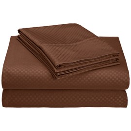 Organic Earth Egyptian Comfort 1800 Series Eco-Friendly 6 Piece Sheet Set, Full, Brown