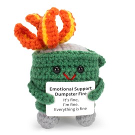 AGIFTMIND Emotional Dumpster Crochet Fire, Knitting Dumpster Doll, Funny Cheer Up Gag Gifts for Friends Birthday (Green)