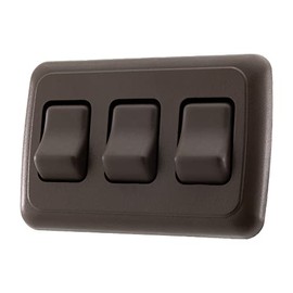 American Technology Components American Technology Components Triple SPST On-Off Switch with Bezel, 12-Volt, for RV, Trailer, Camper (Brown)
