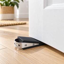 Door Stopper Wedge for Home & Office – Rubber & 304 Stainless Steel Floor Door Stop in Compact 47 × 98 × 31mm Design