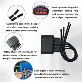 HVAC Blower Motor Resistor Connector Pigtail, OE 3U2Z14S411ZEA/WPT688, Fits Ford F150 F250 F350 Explorer Escape Mustang Expedition Taurus, Lincoln Navigator MKS, Mercury Mariner, Nissan Frontier TITAN