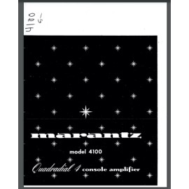 Marantz 4100 Quadradial 4 Console Amplifier Service manual 30 pages comb bound