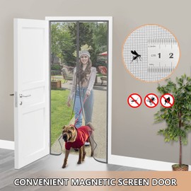 Fly Screen Balcony Door, 100 x 250 cm, Quality Fly Screen Door, Suitable for Balcony Door, Patio Door, Cellar Door, Room Door and Sliding Door, No Drilling Required, Grey