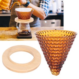 Glass Coffee Dripper,Pour Over Coffee Dripper,Portable Pour Over Coffee Maker Coffee Pot Filter Reusable Glass Coffee Dripper Funnel Kettle Brewer Accessories(brown)
