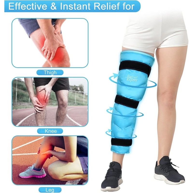 Relief Expert Large Leg Ice Pack Wrap – Reusable Gel