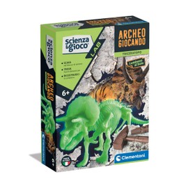 Clementoni - Science Lab Archaeogio Game Triceratopo Dinosaur, Fossil Set for Digging and Assembling Paleontology, Scientific Game 7 Years, in Italian, Made in Italy,