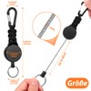 Selizo Retractable Keyring,3 Pieces Retractable Lanyard ID Badge Holder with