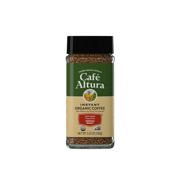 Cafe Altura Freeze Dried Instant Organic Coffee, 3.53 oz Jar