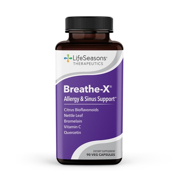 LifeSeasons - Breathe-X - Allergy & Sinus Relief Supplement - Supports Sinuses & Nasal Discomfort - Immune System Booster - Quercetin, Bromelain, Bioflavonoids, Nettle Leaf & Vitamin C - (90 Capsules)