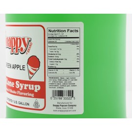 Snappy Green Apple Sno Cone Syrup, 1 Gallon, 4 Pack