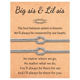 EYQV Sister Gifts, Infinity Knot Bracelets Sister Bracelets for Women Girls, Sweet Sister Gifts from Sister, Sister Christmas Gifts Birthday Graduation Gifts for Women Girls