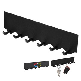 Magnetic Hook, Key Hook, Magnetic Hook, Kitchen Tool Hook, Strong Magnetic Wall Mount, No Drilling Required, Entryway, Kitchen, Bathroom Hook Storage (9.6 inches (24.5 cm), Black)