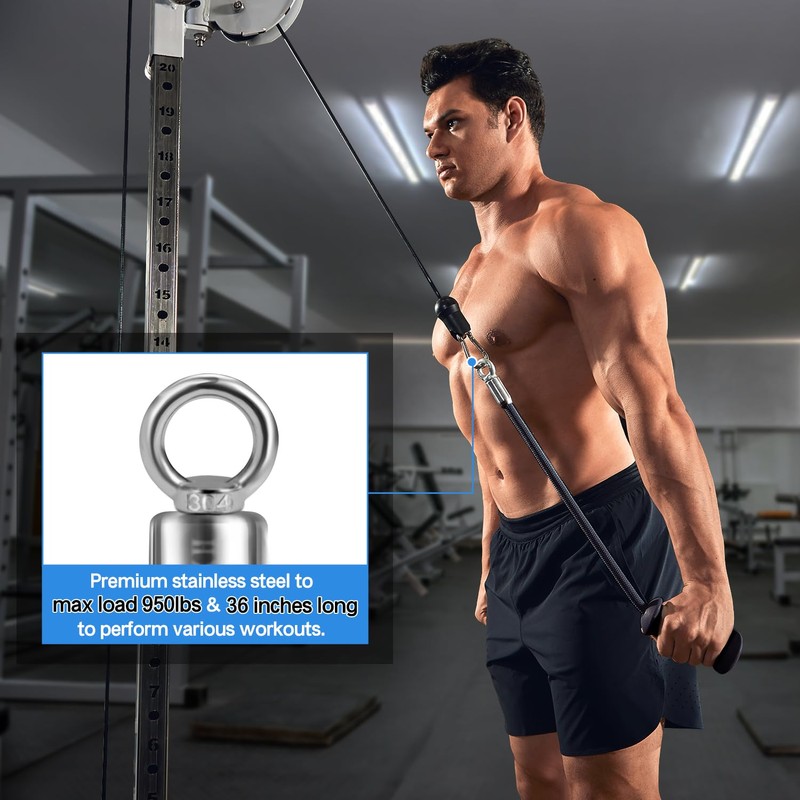 HXD-ERGO Single Tricep Rope, 2 Pieces Ergonomic Heavy Duty Tricep