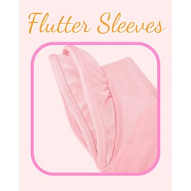 Dancina Leotard Flutter Sleeve Ballet Outfit Boot Cut Design w/Non Slip Straps Leo 10 Ballet Pink