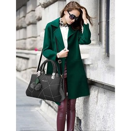 BAFMSREG Women's Handbag Handbag - Woman PU Leather Shoulder Bag - Shoulder Bag Many Compartments Zip Multi Pockets Elegant Tote Shopper - Everyday Fashion Work City City, black